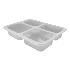 227x178 H:37 4 Bölmeli Şeffaf Yemek Kabı